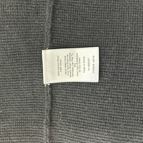 Talbots Merino Blend Colorblock Sweater Jacket Size XS Black Camel Open Front - Picture 5 of 5